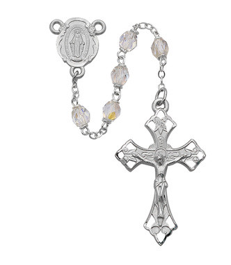 CRYSTAL AURORA ROSARY 6MM R271RF
