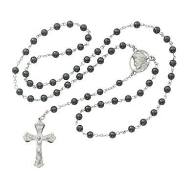 GENUINE HEMATITE ROSARY 6MM R279RF