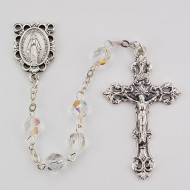 APRIL BIRTHSTONE IMPORTED ROSARY 6MM R391-CR/G