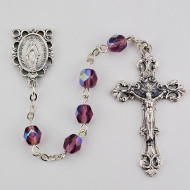 FEBRUARY BIRTHSTONE IMPORTED ROSARY 6MM R391-DA/G