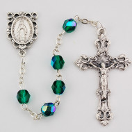 MAY BIRTHSTONE IMPORTED ROSARY 6MM R391-EM/G