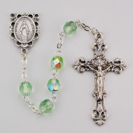 AUGUST BIRTHSTONE IMPORTED ROSARY 6MM R391-PE/G