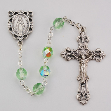 AUGUST BIRTHSTONE IMPORTED ROSARY 6MM R391-PE/G