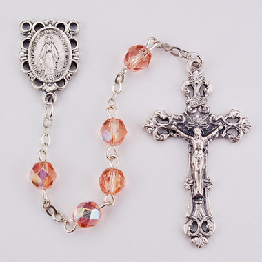 OCTOBER BIRTHSTONE IMPORTED ROSARY 6MM R391-RS/G