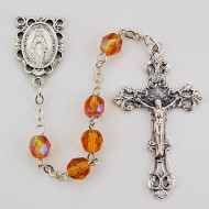 NOVEMBER BIRTHSTONE IMPORTED ROSARY 6MM R391-TO/G