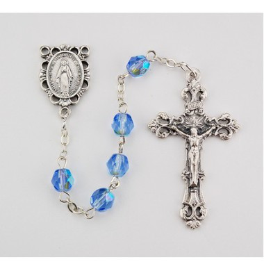 DECEMBER BIRTHSTONE IMPORTED ROSARY 6MM R391-ZR/G