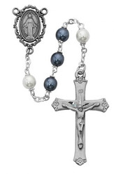 BLUE & WHITE ROSARY 7MM R418DF