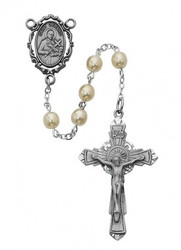 ST. GERARD PEARL ROSARY 6MM R419DF