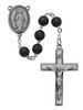 Black Wood Rosary with Round Beads