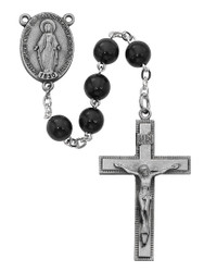 Black Wood Rosary with Round Beads