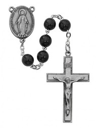 BLACK WOOD ROSARY 7MM R434F