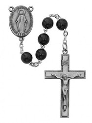 BLACK WOOD ROSARY 7MM 4434LF