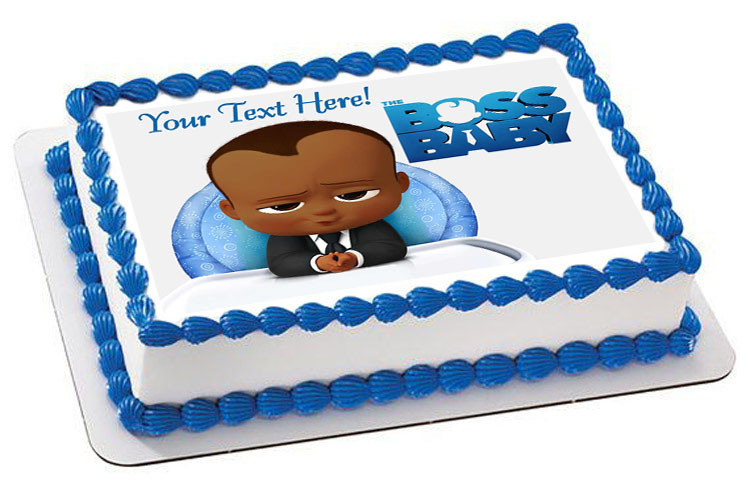 African American Boss Baby Boy Edible Cake Topper