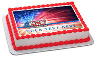 4th of July (Nr4) - Edible Cake Topper OR Cupcake Topper, Decor