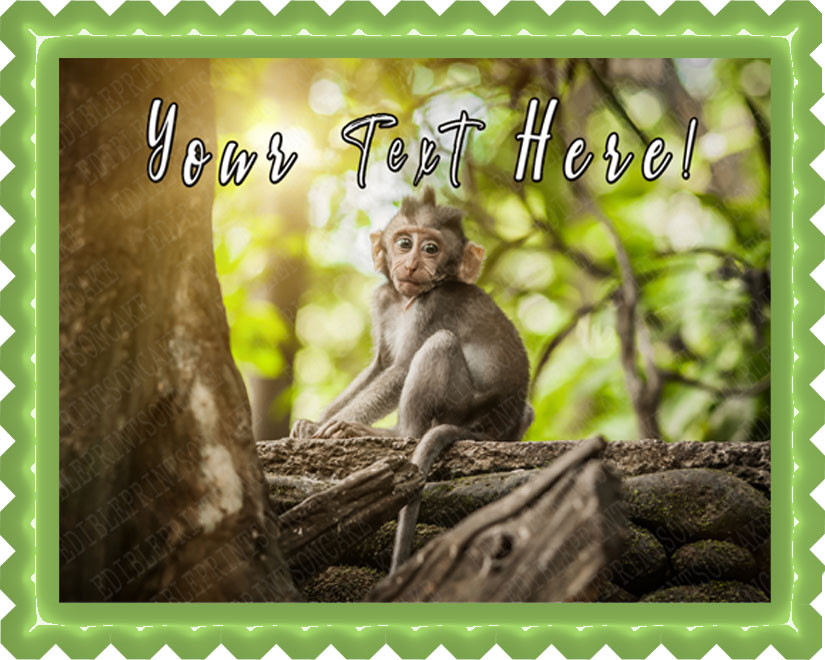 Cute Little Baby Monkey Edible Birthday Cake Topper Cute Little Baby Monkey Edible Birthday Cake Topper