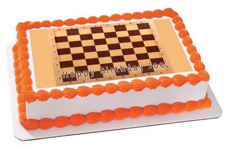 Chess Board, Edible Cake Topper