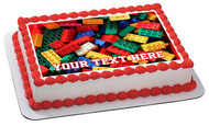 Lego bricks blocks - Edible Cake Topper OR Cupcake Topper, Decor