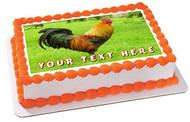Rooster - Edible Cake Topper OR Cupcake Topper, Decor