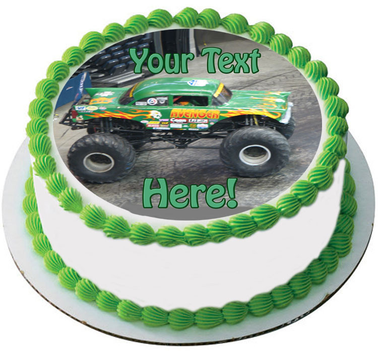 Monster trucks cars Edible Icing Wafer Cake cupcake Topper