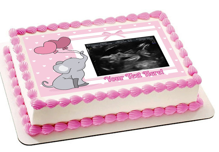 Ultrasound Pink Edible Baby Shower Cake Toppers, With Custom Sonogram  Pictures Edible Cake Topper