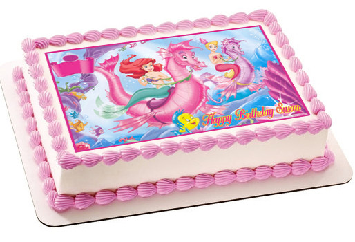 Ariel The Little Mermaid 2 Edible Birthday Cake Topper