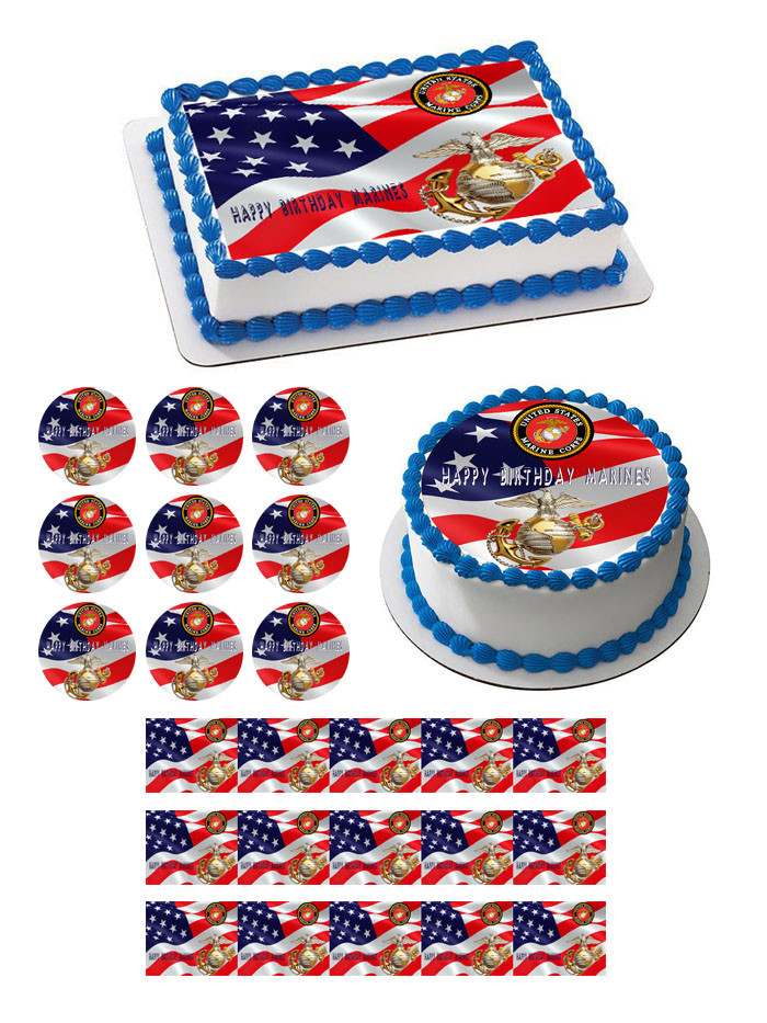 30 USA United States American Flags Cupcake Toppers Edible Wafer Paper