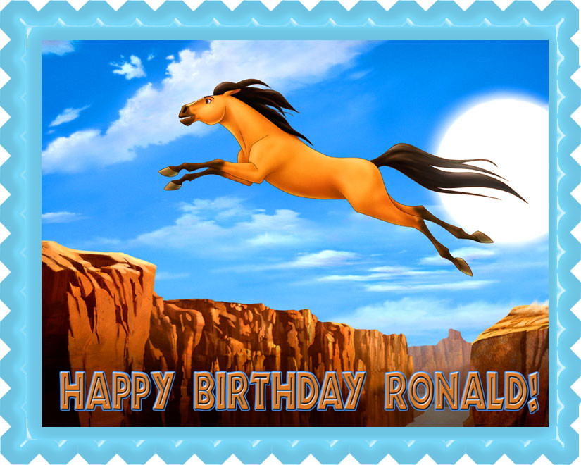 Spirit Stallion Of The Cimarron Edible Birthday Cake Topper Or