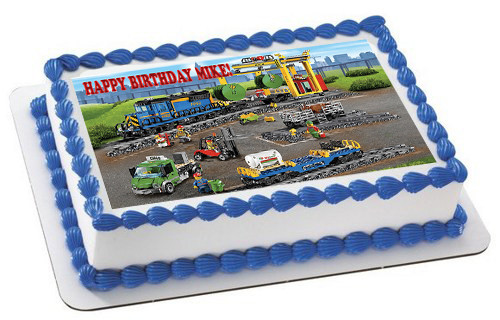 Cargo Train Edible Birthday Cake Topper