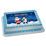 CHRISTMAS 2 Edible Birthday Cake Topper OR Cupcake Topper, Decor