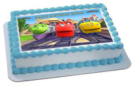 Chuggington Trains 3 Edible Birthday Cake Topper OR Cupcake Topper, Decor