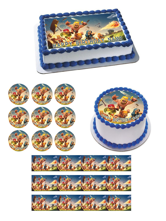 Clash Of Clans Edible Birthday Cake Topper