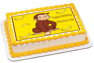Curious Georg 3 Edible Birthday Cake Topper OR Cupcake Topper, Decor