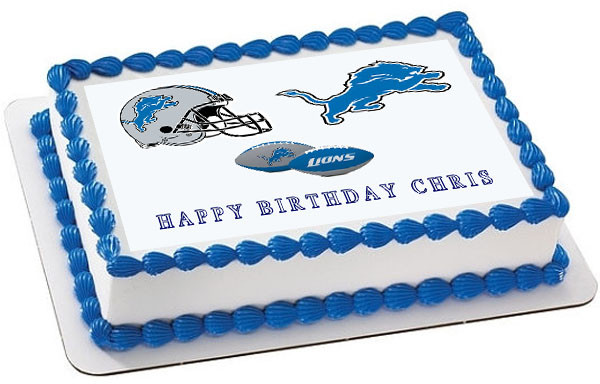 Detroit Lions Edible Birthday Cake Topper