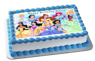 DISNEY PRINCESS Edible Birthday Cake Topper OR Cupcake Topper, Decor