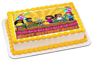 Dora and Friends 3 Edible Birthday Cake Topper OR Cupcake Topper, Decor