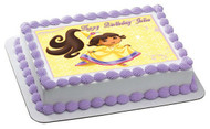 Dora Princess Edible Birthday Cake Topper OR Cupcake Topper, Decor