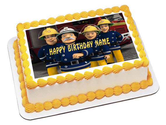 FIREMAN SAM party decoration edible cake image cake topper frosting sheet 