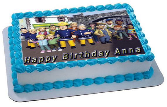 Decorations Cake Toppers Personalised Fireman Sam Edible Icing