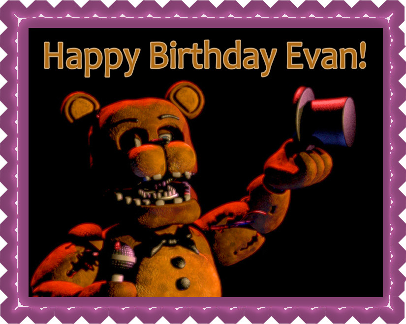 Five Nights At Freddy's Personalized Edible Cake Topper Image -- 1/4 Sheet  -- 8 x 10.5 