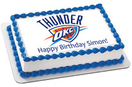 Oklahoma City Thunder Edible Birthday Cake Topper OR Cupcake Topper, Decor