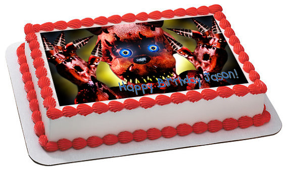 1/4 Sheet Cake Frosting Five Nights at Freddy's FNAF Edible Birthday Topper