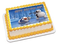 FROZEN  Happy Olaf Edible Birthday Cake Topper OR Cupcake Topper, Decor