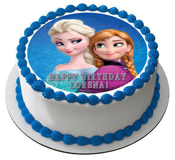 Frozen Anna And Elsa Edible Birthday Cake Topper