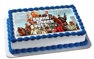 Grand Theft Auto Edible Birthday Cake Topper OR Cupcake Topper, Decor