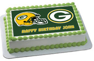 GREENBAY PACKERS Edible Birthday Cake Topper OR Cupcake Topper, Decor