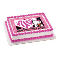 Hello Kitty and Bear Edible Birthday Cake Topper OR Cupcake Topper, Decor