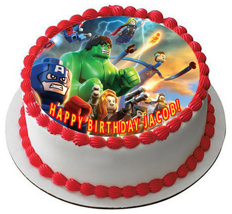 Lego Marvel Superheroes 1 Edible Birthday Cake Topper
