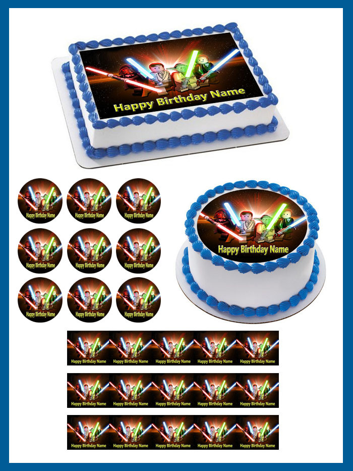 Lego Star Wars 3 Edible Birthday Cake Topper