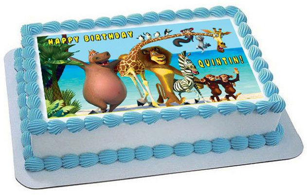 Madagascar Edible Birthday Cake Topper