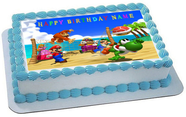 Mario Party Edible Birthday Cake Topper